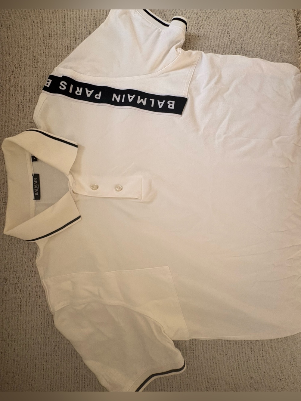 Men’s Balmain White Polo